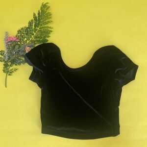 Brandy Melville black velvety crop top